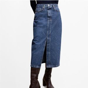 Mango Midi Denim Skirt